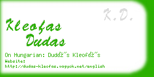kleofas dudas business card